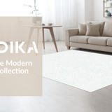 Ultra Soft Area Rug, Non Slip, Stain Resistant, Washable Area Rugs for Living Room, Bedroom, Warm Cozy Embroidered Greetings(White)