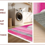 Ultra Soft Area Rug, Non Slip, Stain Resistant, Washable Area Rugs for Living Room, Bedroom, Chic Modern Monochrome Elegance(Pink)