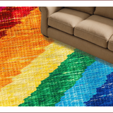 Ultra Soft Area Rug, Non Slip, Stain Resistant, Washable Area Rugs for Living Room, Bedroom, Ultra-Thin Modern Rainbow Living Room Carpet(Red)