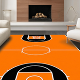 Ultra Soft Area Rug, Non Slip, Stain Resistant, Washable Area Rugs for Living Room, Bedroom, Artistic Circular Athletic Vibe(Orange)