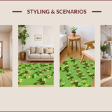 Ultra Soft Area Rug, Non Slip, Stain Resistant, Washable Area Rugs for Living Room, Bedroom, Floral Green Non-Slip Kitchen Decor(Green)