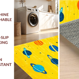 Ultra Soft Area Rug, Non Slip, Stain Resistant, Washable Area Rugs for Living Room, Bedroom, Nebula Inspired Playful Graphics(Yellow)