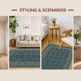 Ethnic Blue Toned Geometric Design(Blue)