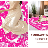 Ultra Soft Area Rug, Non Slip, Stain Resistant, Washable Area Rugs for Living Room, Bedroom, Vibrant Pink Western Themed Washable Bath Mat(Pink)