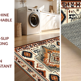 Ultra Soft Area Rug, Non Slip, Stain Resistant, Washable Area Rugs for Living Room, Bedroom, Rustic Warm Toned Patterned Beauty(Brown)
