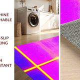 Ultra Soft Area Rug, Non Slip, Stain Resistant, Washable Area Rugs for Living Room, Bedroom, Dynamic Bright Patterned Mosaic(Purple)