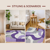 Ultra Soft Area Rug, Non Slip, Stain Resistant, Washable Area Rugs for Living Room, Bedroom, Stylish Minimalist Color Splash(Purple)