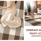 Ultra Soft Area Rug, Non Slip, Stain Resistant, Washable Area Rugs for Living Room, Bedroom, Rustic Earthy Checked Aesthetic(Brown)