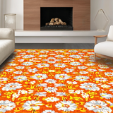 Ultra Soft Area Rug, Non Slip, Stain Resistant, Washable Area Rugs for Living Room, Bedroom, Lively Spring-Inspired Rug Art(Orange)