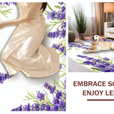 Ultra Soft Area Rug, Non Slip, Stain Resistant, Washable Area Rugs for Living Room, Bedroom, Soft Dreamy Floral Elegance(Purple)