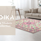 Ultra Soft Area Rug, Non Slip, Stain Resistant, Washable Area Rugs for Living Room, Bedroom, Unique Pastel Linear Composition(Ivory)