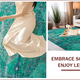 Lively Turquoise Floral Motif(Blue)