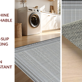 Ultra Soft Area Rug, Non Slip, Stain Resistant, Washable Area Rugs for Living Room, Bedroom, Contemporary Grey and White Pattern(Gray)