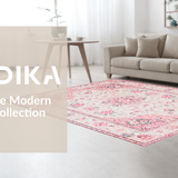 Ultra Soft Area Rug, Non Slip, Stain Resistant, Washable Area Rugs for Living Room, Bedroom, Pastel Cozy Textured Delight(Pink)