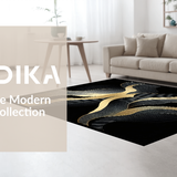 Ultra Soft Area Rug, Non Slip, Stain Resistant, Washable Area Rugs for Living Room, Bedroom, Striking Fluid Geode Wave Aesthetic(Gold)