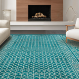 Elegant Aqua Geometric Motif(Blue)