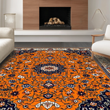 Ultra Soft Area Rug, Non Slip, Stain Resistant, Washable Area Rugs for Living Room, Bedroom, Elegant Floral Trellis Aesthetic(Orange)