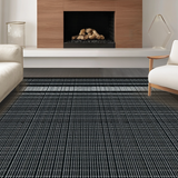 Ultra Soft Area Rug, Non Slip, Stain Resistant, Washable Area Rugs for Living Room, Bedroom, Rustic Minimalist Cut-Loop Texture(Black)