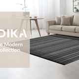 Ultra Soft Area Rug, Non Slip, Stain Resistant, Washable Area Rugs for Living Room, Bedroom, Graphic Striped Rug Black and White Low Pile Floor Covering(Black)