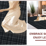 Ultra Soft Area Rug, Non Slip, Stain Resistant, Washable Area Rugs for Living Room, Bedroom, Fall Thanksgiving Laundry Room Low-Profile Rug(Black)