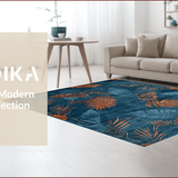 Ultra Soft Area Rug, Non Slip, Stain Resistant, Washable Area Rugs for Living Room, Bedroom, Vintage Coastal Tiled Aesthetic(Blue)