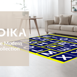 Ultra Soft Area Rug, Non Slip, Stain Resistant, Washable Area Rugs for Living Room, Bedroom, Contemporary Colorful Educational Scheme(Blue)