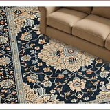 Ultra Soft Area Rug, Non Slip, Stain Resistant, Washable Area Rugs for Living Room, Bedroom, Distressed Vintage Floral Grey Brown Living Room Rug(Blue)