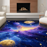 Ultra Soft Area Rug, Non Slip, Stain Resistant, Washable Area Rugs for Living Room, Bedroom, Enchanting Astral Swirl Visual Element(Purple)