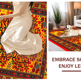 Ultra Soft Area Rug, Non Slip, Stain Resistant, Washable Area Rugs for Living Room, Bedroom, Dynamic Abstract Floral Elements(Red)