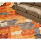Ultra Soft Area Rug, Non Slip, Stain Resistant, Washable Area Rugs for Living Room, Bedroom, Vibrant Earthy Toned Composition(Orange)