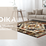 Ultra Soft Area Rug, Non Slip, Stain Resistant, Washable Area Rugs for Living Room, Bedroom, Rustic Southwestern Ethnic Motif(Brown)