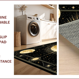 Ultra Soft Area Rug, Non Slip, Stain Resistant, Washable Area Rugs for Living Room, Bedroom, Starry Night Zodiac Patterned Elegance(Gold)