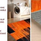 Ultra Soft Area Rug, Non Slip, Stain Resistant, Washable Area Rugs for Living Room, Bedroom, Rich Burnt Orange Textured Motif(Orange)