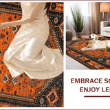 Ultra Soft Area Rug, Non Slip, Stain Resistant, Washable Area Rugs for Living Room, Bedroom, Artistic Floral Geometric Fusion(Red)
