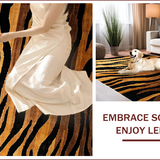 Ultra Soft Area Rug, Non Slip, Stain Resistant, Washable Area Rugs for Living Room, Bedroom, Striking Modern Wildlife Motif(Black)