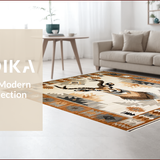 Ultra Soft Area Rug, Non Slip, Stain Resistant, Washable Area Rugs for Living Room, Bedroom, Modern Neutral Graphic Elements(Beige)