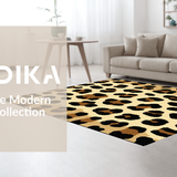 Ultra Soft Area Rug, Non Slip, Stain Resistant, Washable Area Rugs for Living Room, Bedroom, Minimalist Brown Leopard Theme(Beige)