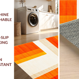 Ultra Soft Area Rug, Non Slip, Stain Resistant, Washable Area Rugs for Living Room, Bedroom, Vivid Abstract Rainbow Motif(Orange)
