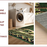 Ultra Soft Area Rug, Non Slip, Stain Resistant, Washable Area Rugs for Living Room, Bedroom, Cozy Natural Forest Elements(Green)
