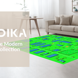 Engaging Geometric City Design Mat(Green)