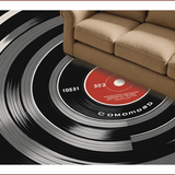 Ultra Soft Area Rug, Non Slip, Stain Resistant, Washable Area Rugs for Living Room, Bedroom, vinyl record patterned round(Gray)