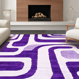 Ultra Soft Area Rug, Non Slip, Stain Resistant, Washable Area Rugs for Living Room, Bedroom, Soft Purple Shaggy Textures(Purple)