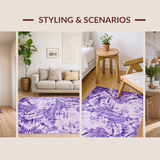 Ultra Soft Area Rug, Non Slip, Stain Resistant, Washable Area Rugs for Living Room, Bedroom, Whimsical Colorful Soft Texture(Purple)
