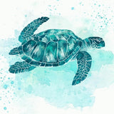 Ultra Soft Area Rug, Non Slip, Stain Resistant, Washable Area Rugs for Living Room, Bedroom, Serene Ocean Dream Rug with Artistic Turtle and Fluid Watercolor Swirls(Blue)