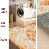 Ultra Soft Area Rug, Non Slip, Stain Resistant, Washable Area Rugs for Living Room, Bedroom, Elegant Boho Textured Design(Beige)