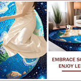 Ultra Soft Area Rug, Non Slip, Stain Resistant, Washable Area Rugs for Living Room, Bedroom, Non-Slip Geographic Carpet for Living Room(Blue)