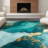 Elegant Gold Veined Aesthetic(Blue)