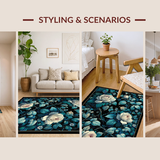 Chic Black Floral Fusion(Blue)