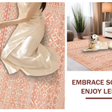 Ultra Soft Area Rug, Non Slip, Stain Resistant, Washable Area Rugs for Living Room, Bedroom, Elegant Desert Inspired Arrangement(Orange)