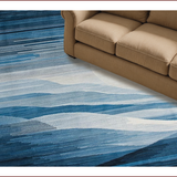 Ultra Soft Area Rug, Non Slip, Stain Resistant, Washable Area Rugs for Living Room, Bedroom, Sleek Neutral Hues with Fluid Patterns(Blue)
